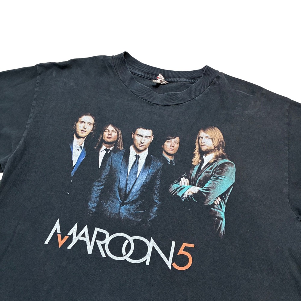 2008 Maroon 5 World Tour Adam Levine Faded black nostalgic t-shirt - Picture 1 of 8